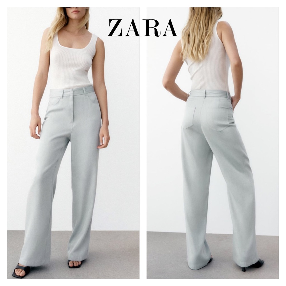 Zara High waisted wide leg pants